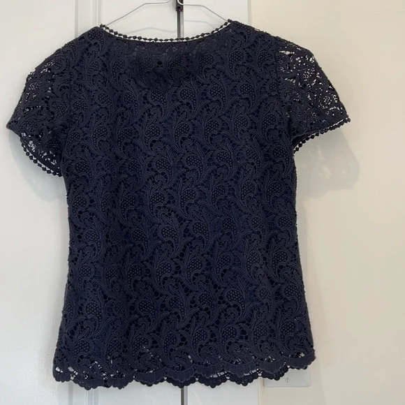 Talbots Lace navy blue blouse. Size 2. A dressy blouse. - Picture 2 of 6
